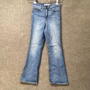 Athleta Sculpt Tek High Rise Flare Jeans Medium Wash Size 0 Waist 25